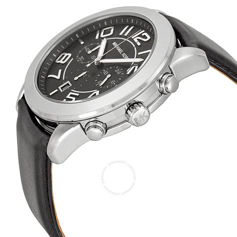 michael kors mk8288 watch mercer black leather strap|Michael Kors MK8288 Mercer Chronograph Watch S and MK .